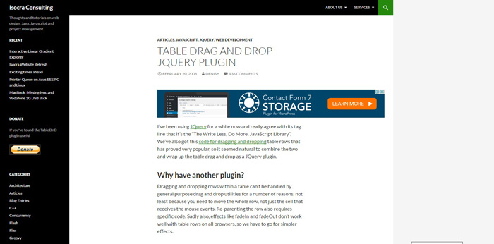 Table Drag and Drop JQuery plugin