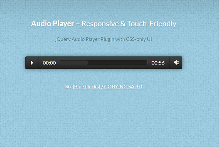 responsive and touch friendly audio player