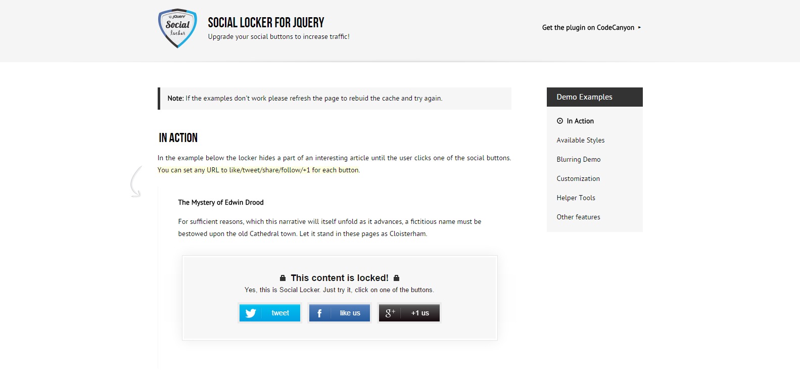 social locker for jquery