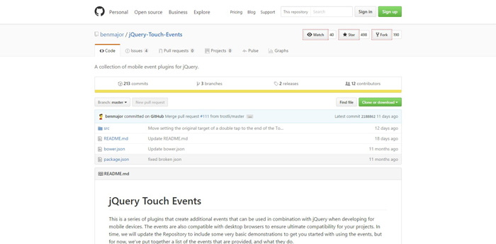jquery-touch-events