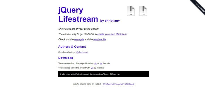 jquery-lifestream