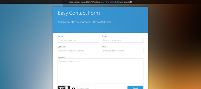 jquery ajax contact form plugin