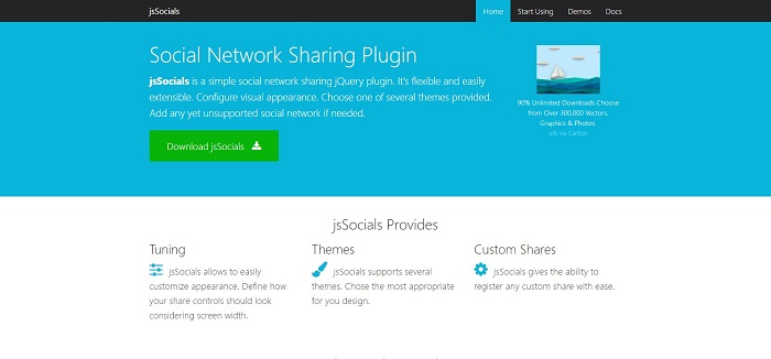 jquery social sharing plugin